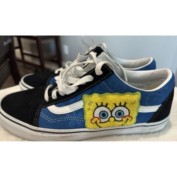VANS X SPONGEBOB OLD SKOOL BLACK & BLUE SHOES SIZE US MEN 9.5 WOMEN 11 - Picture 3 of 5
